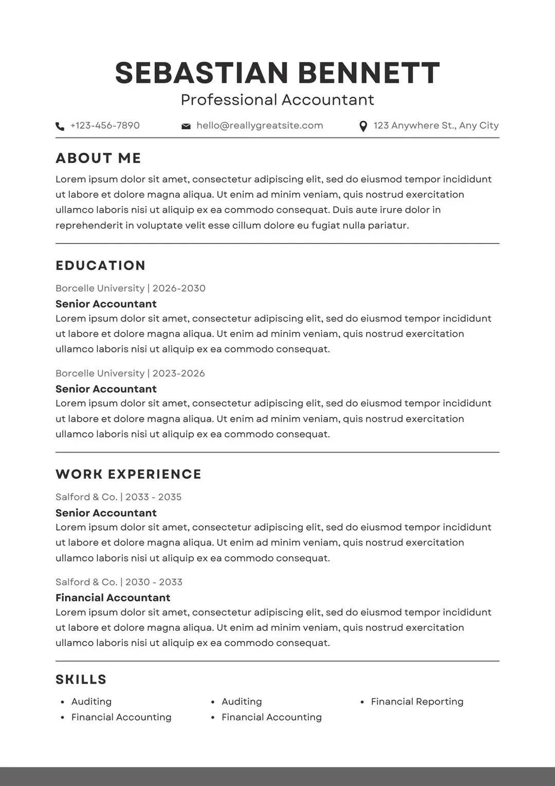 AI Generated Resume Example